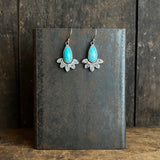 Lunar Bloom Dangle Earrings with Amazonite