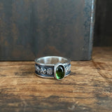 Lunar Path Band Ring with Green Tourmaline