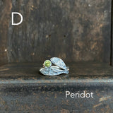 Lunar Sprout Ring with Gemstone