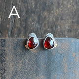 Galaxy Duo Earrings with Garnet