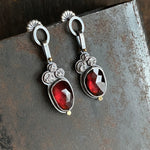 Lunar Cluster Dangle Earrings with Garnet