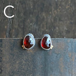 Galaxy Duo Earrings with Garnet