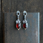 Lunar Cluster Dangle Earrings with Garnet