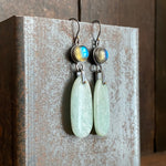 Galaxy Drop Earrings with Amazonite and Labradorite