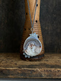 Lunar Bloom Pendant with Sakura Agate