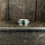 Lunar Path Band Ring with Green Tourmaline