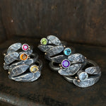 Lunar Sprout Ring with Gemstone