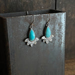 Lunar Bloom Dangle Earrings with Amazonite