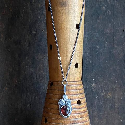 Lunar Cluster Pendant with Garnet