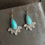 Lunar Bloom Dangle Earrings with Amazonite